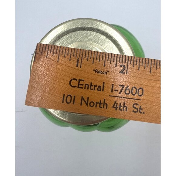 Vintage Embossed Green Glass Refrigerator Water Bottle Gold Metal Lid 32 Oz Lid - Picture 11 of 11